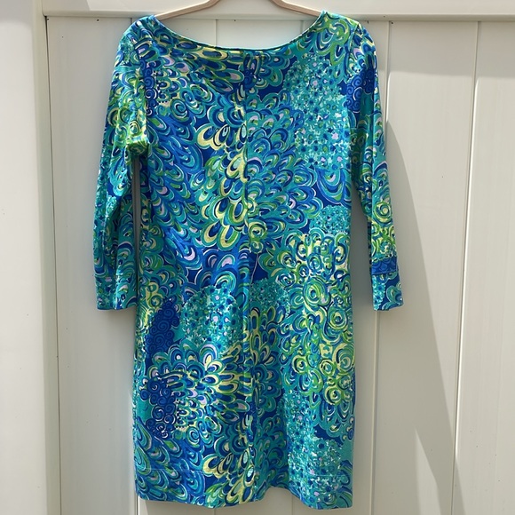 Lilly Pulitzer Marlow Dress in Lilly’s Lagoon Sea Blue Size Medium - Picture 4 of 17